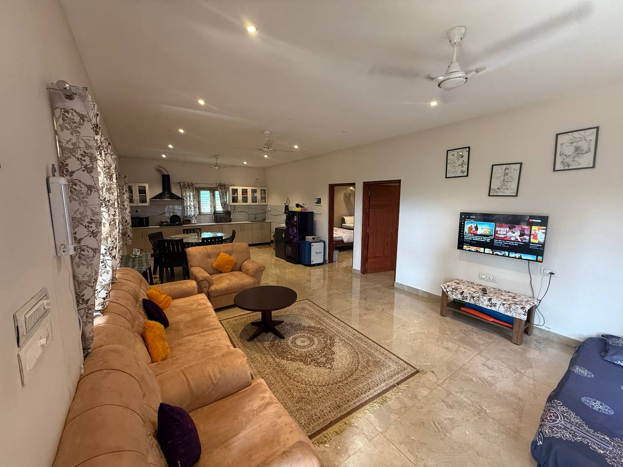 Spacious living area with comfortable seating